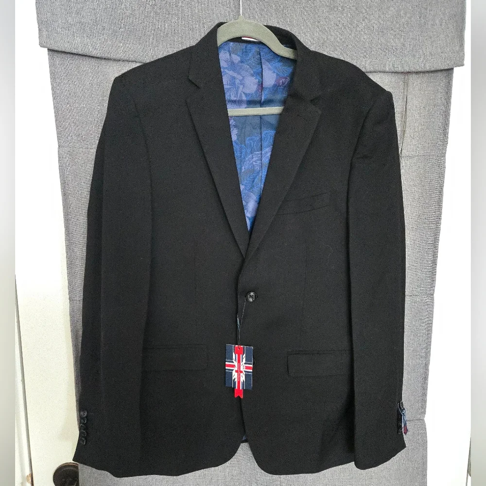 Soul of London Elegant Black Men's Blazer 40R